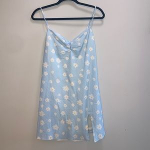 Princess Polly Blue+White Flowered Dress